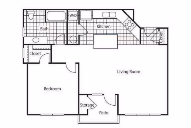1 Bedroom A1 Renovated 04-206 floor plan